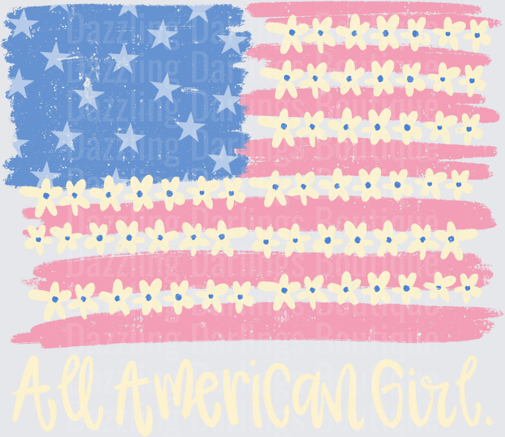All American Girl Daisy Flower Flag Design