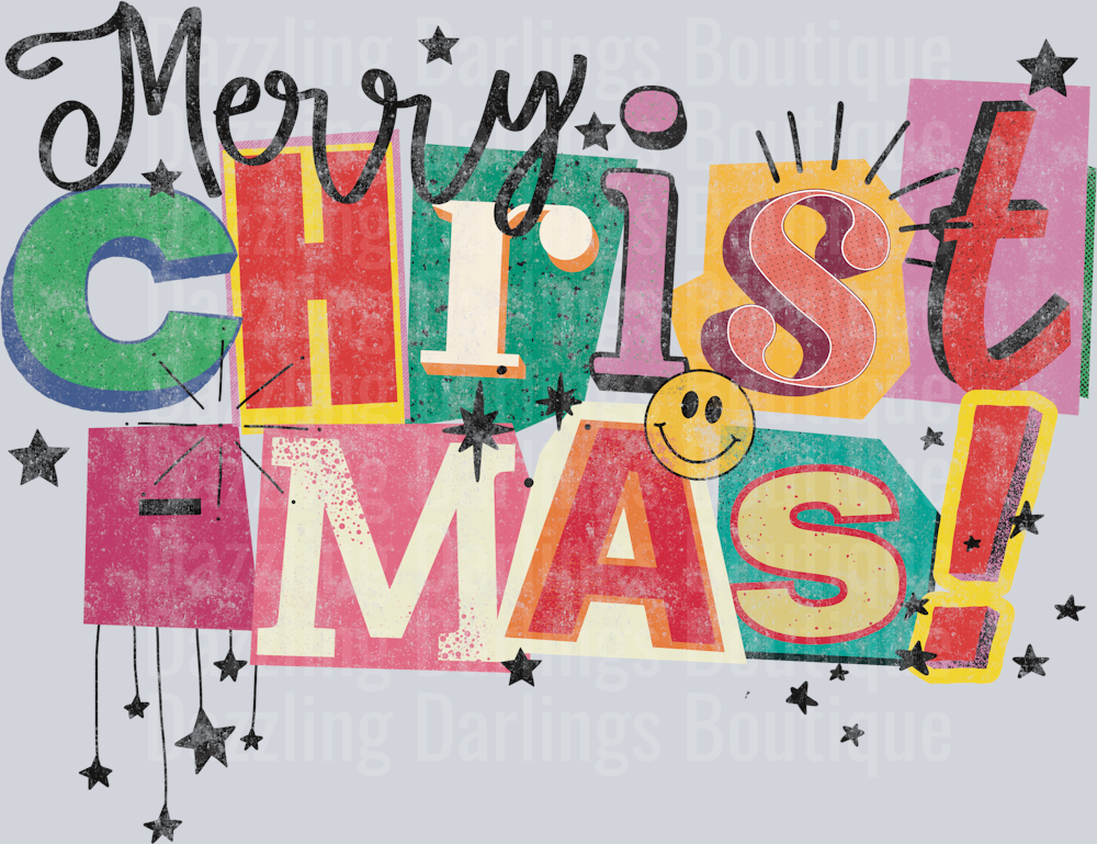 Merry Christmas magazine cut out