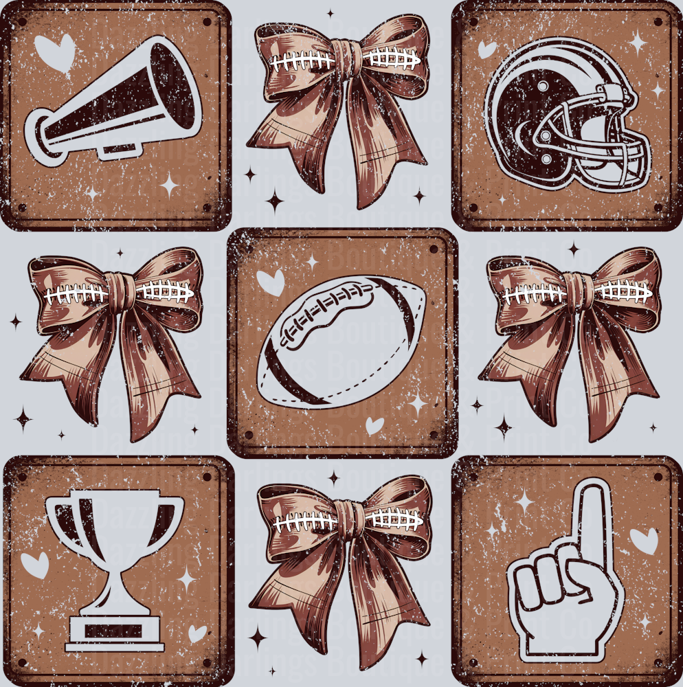 FOOTBALL CHEER COLLAGE COQUETTE BOW