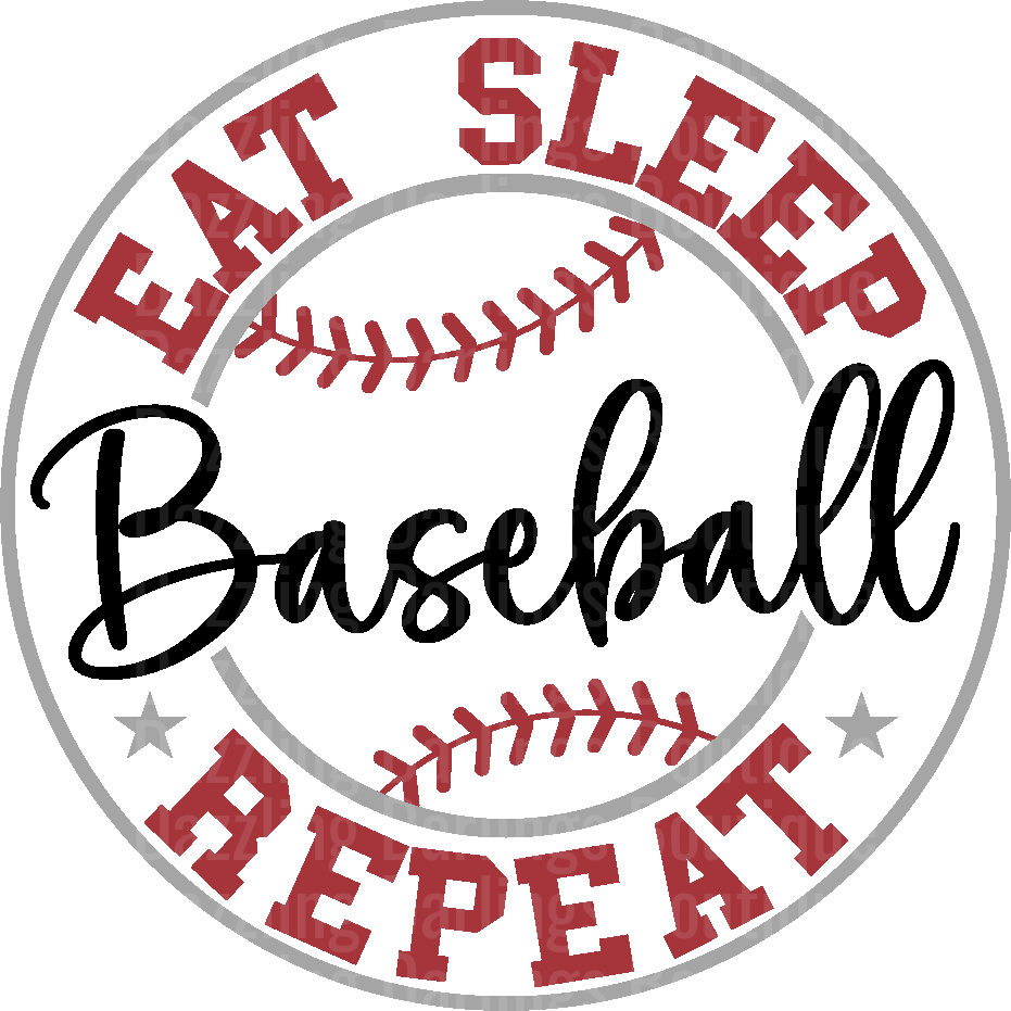 Eat Sleep Baseball Repeat Circle Badge Design