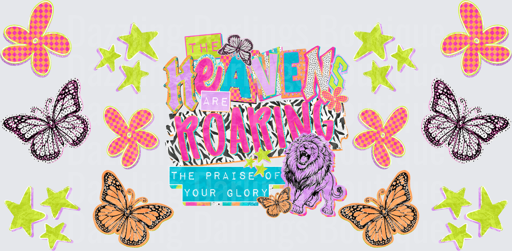 The Heavens Are Roaring Lion Butterfly Star Design