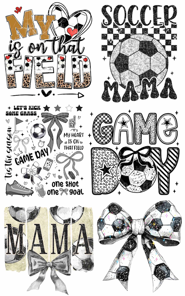 SOCCER PREMADE GANG SHEET SIZE 22.5" X 36"
