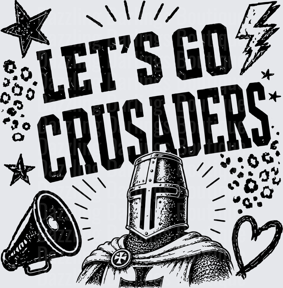 Let's Go Crusaders Knight Helmet Spirit Cheer Design