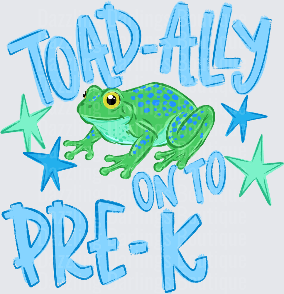 Toad-ally Onto Pre-K Cute Frog Back to School Design