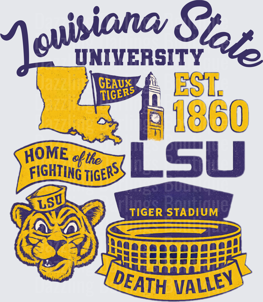 Louisiana State University LSU Tigers Vintage Collage