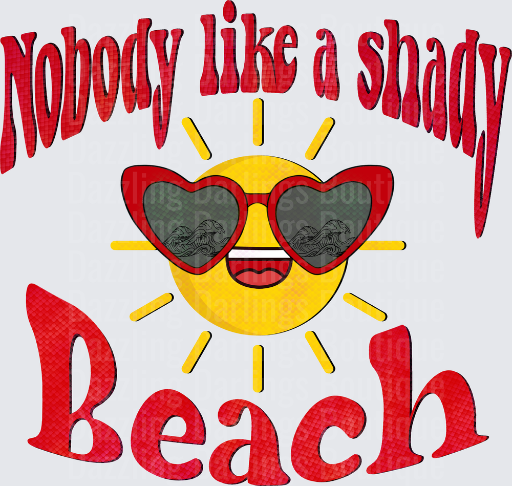 Nobody Like a Shady Beach Sun with Heart Sunglasses