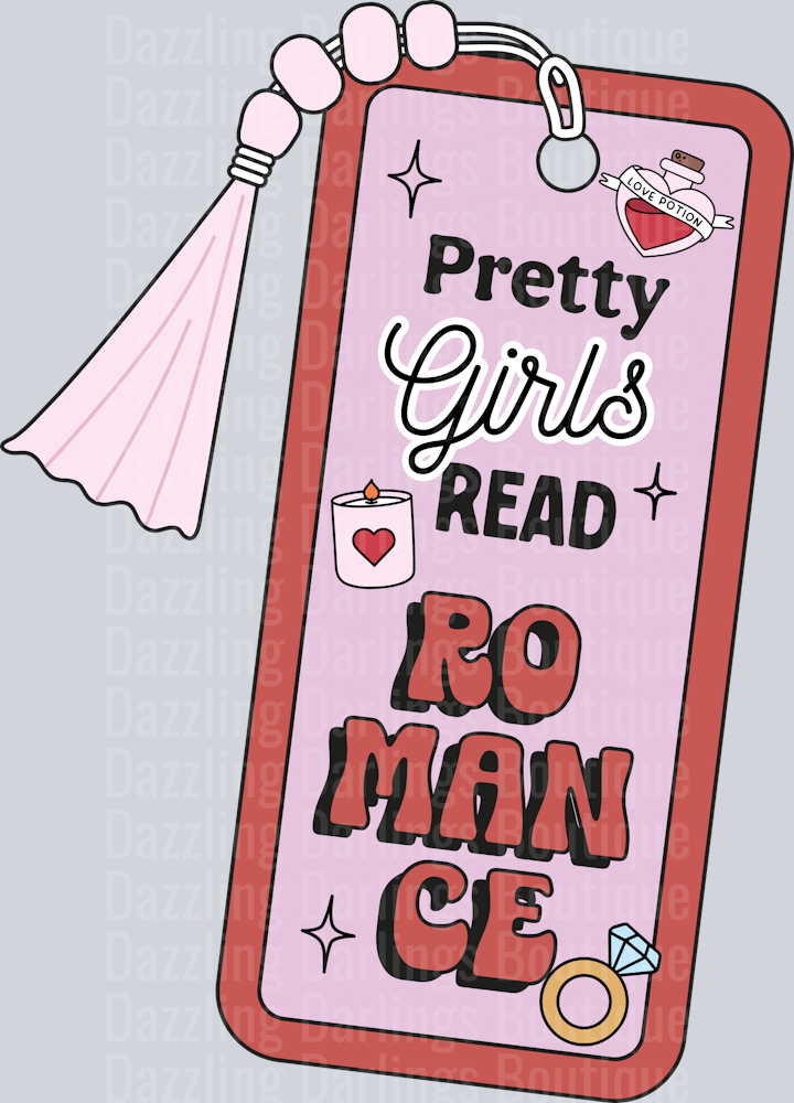 PrettyGirlsReadRomanceBookMark