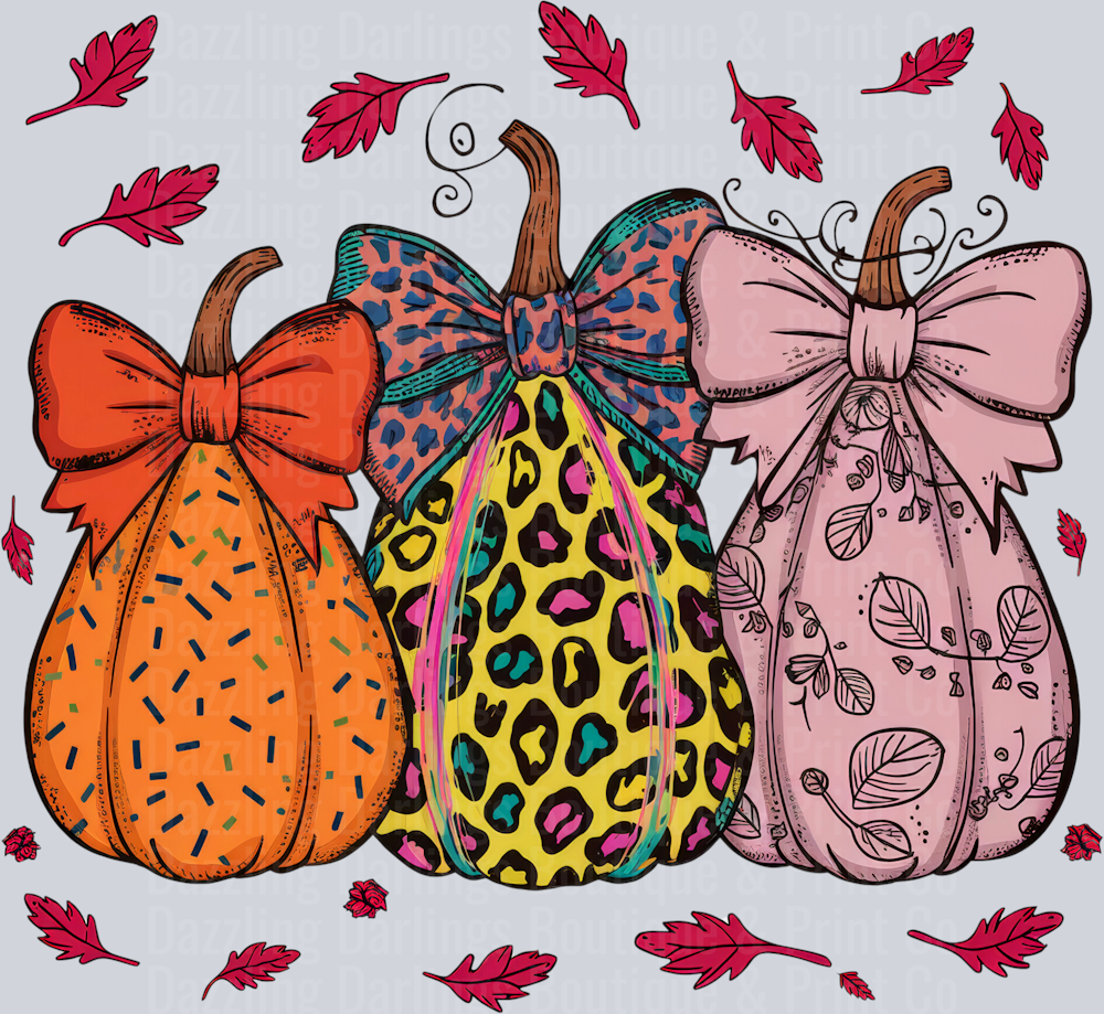 HALLOWEEN FALL DTF TRANSFER PUMPKINS TRIO