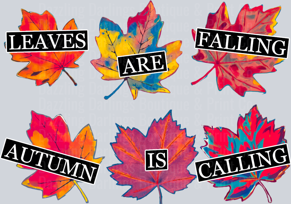 HALLOWEEN FALL DTF TRANSFER LEAVES ARE FALLING