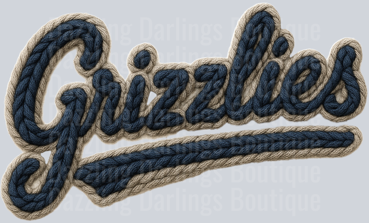 Grizzlies Navy Knit Script