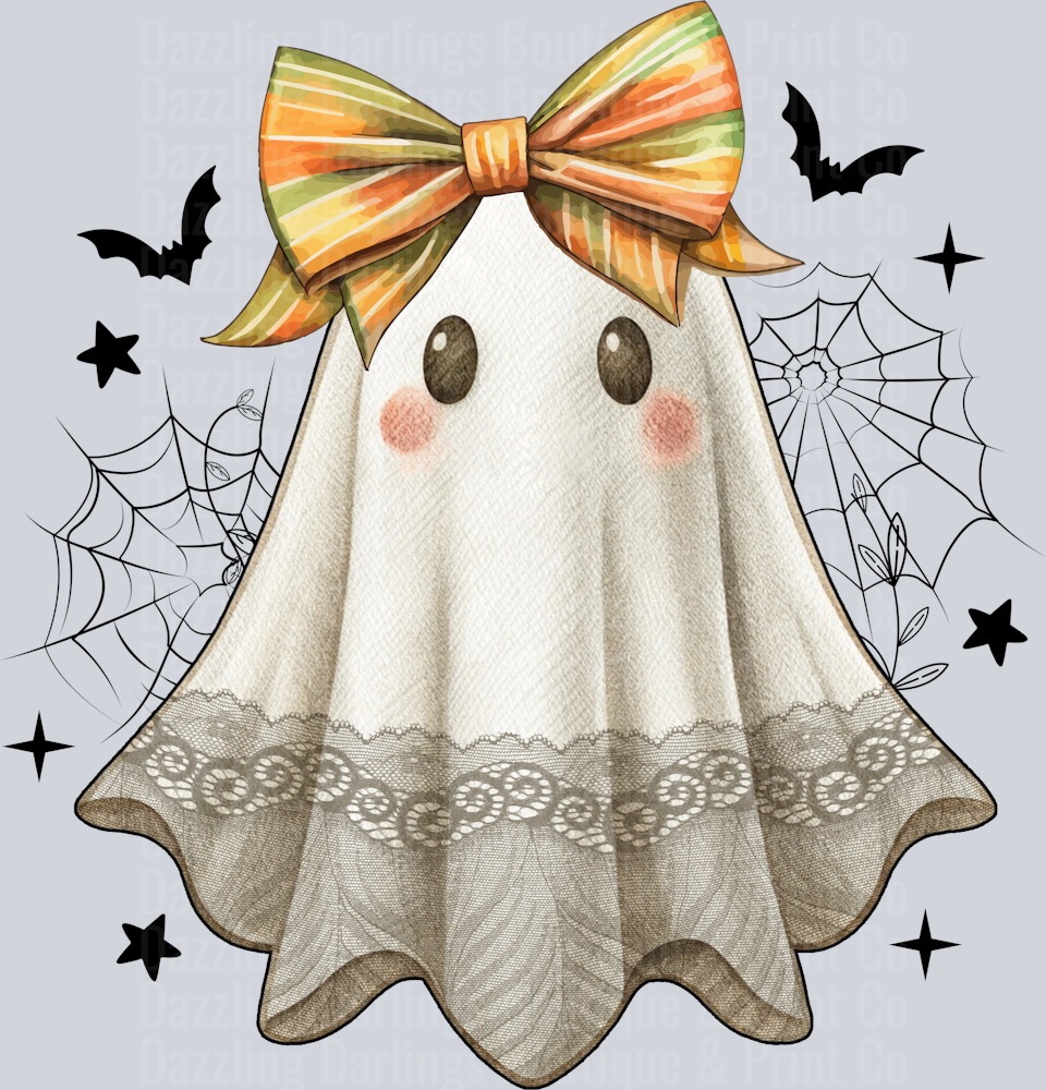 HALLOWEEN FALL DTF TRANSFER GHOST WITH COQUETTE BOW