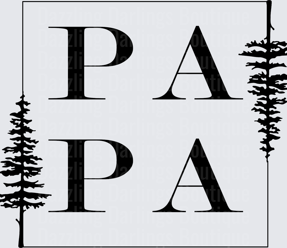 Papa Bear Pine Trees Father's Day Design