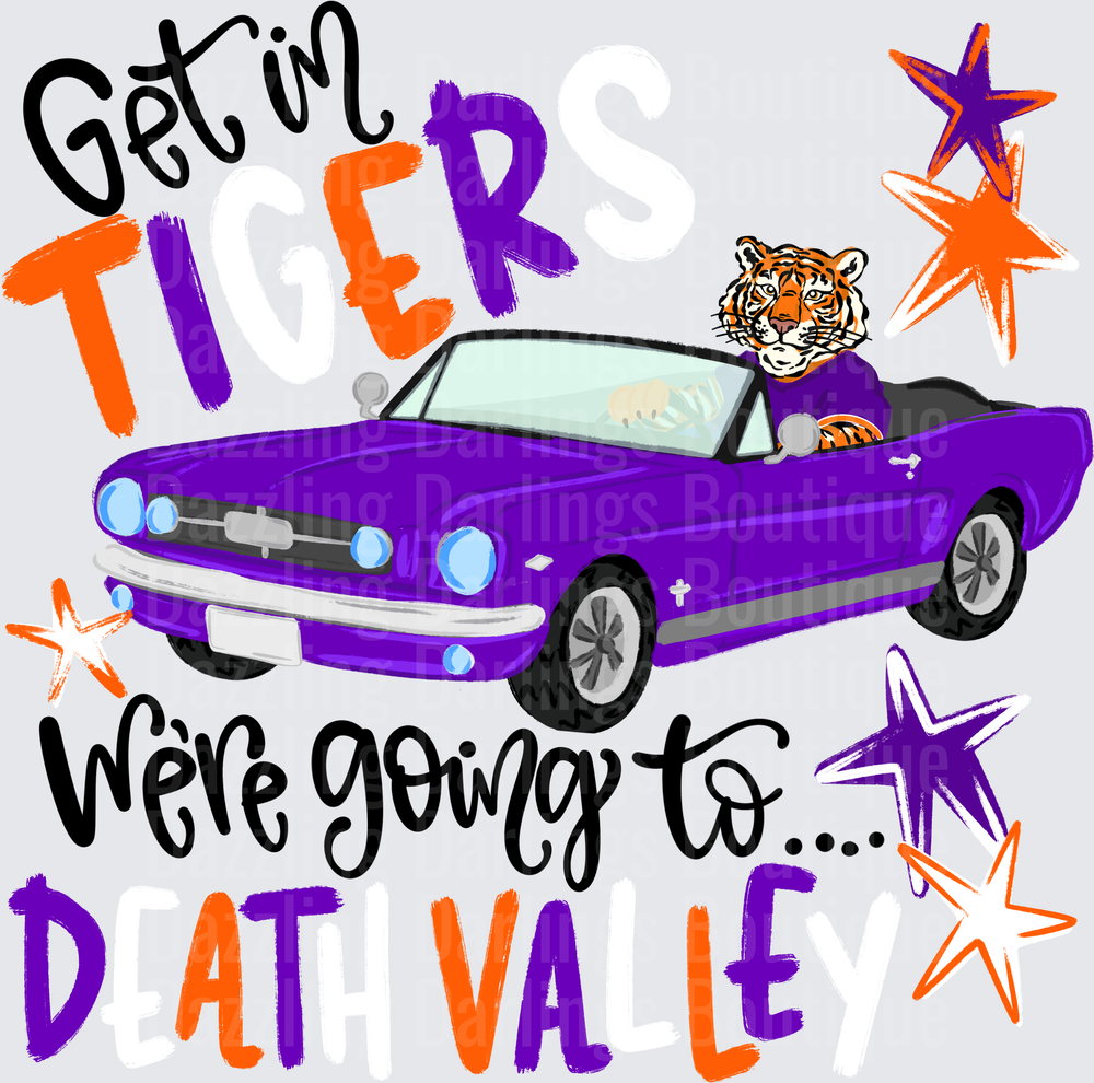 Get In Tiger We're Going To Dat Vale Purple Mustang LSU