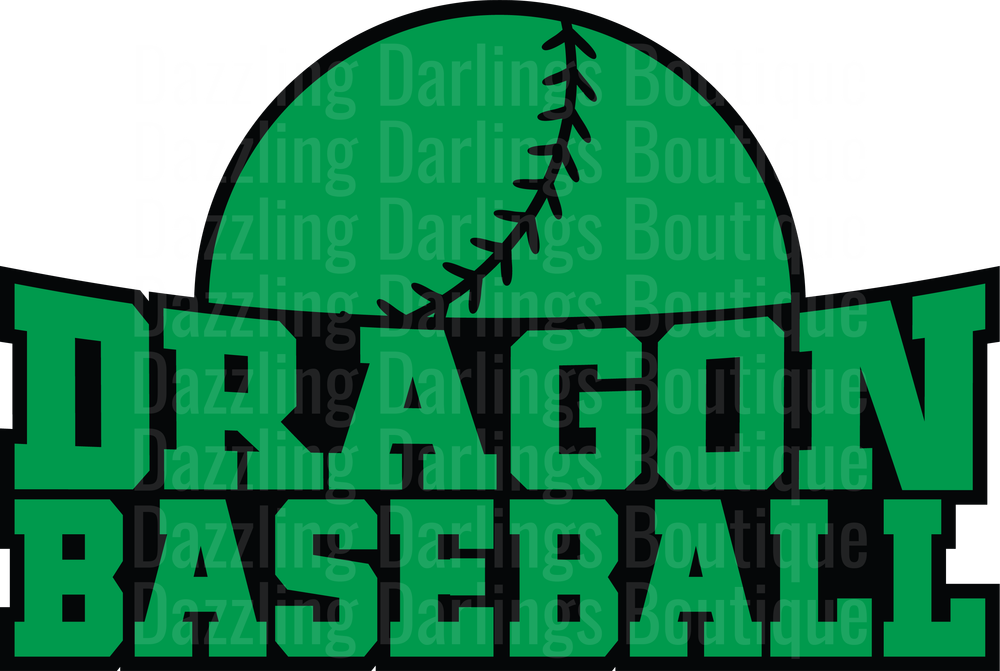 Dragon Baseball Green Logo Design