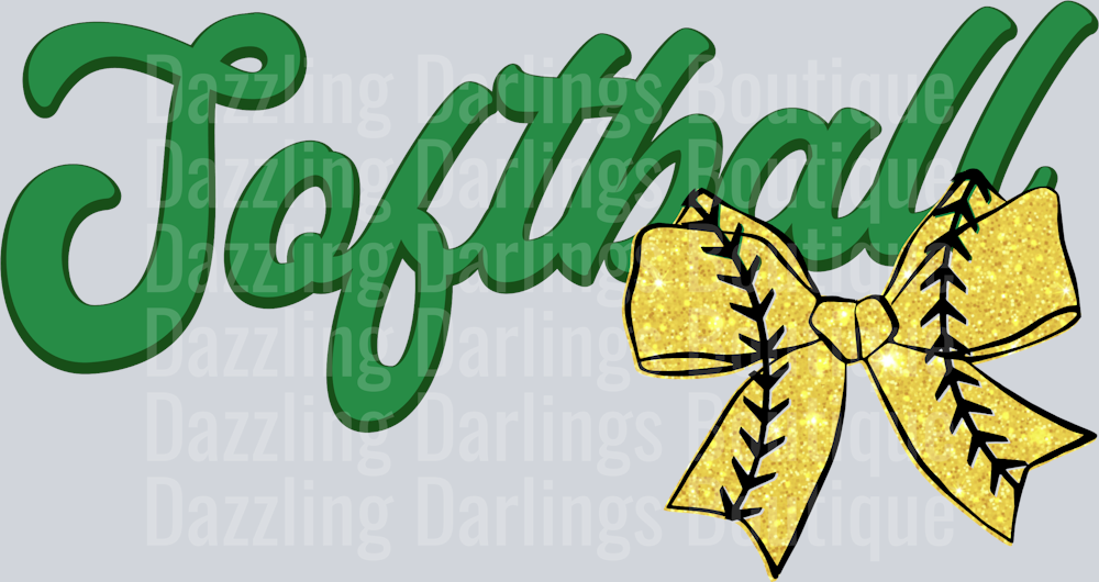 PICKENS DRAGONS DTF TRANSFER SOFTBALL COQUETTE BOW