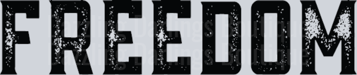 Freedom Black Distressed Block Letters
