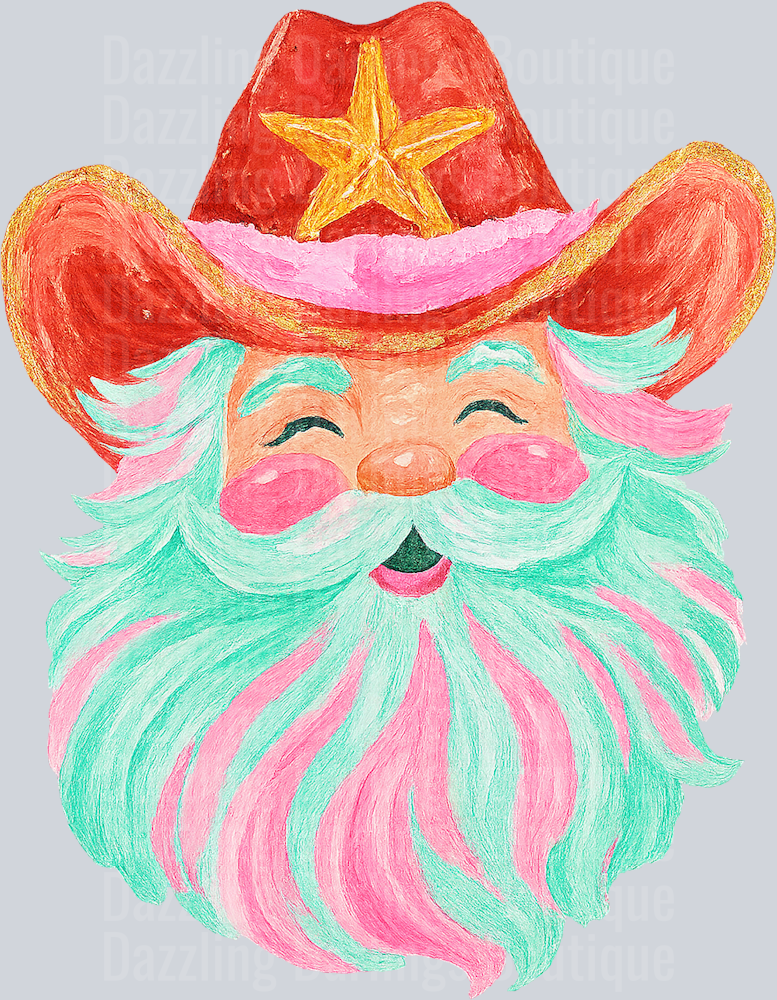 COWBOY SANTA Brushstroke Christmas