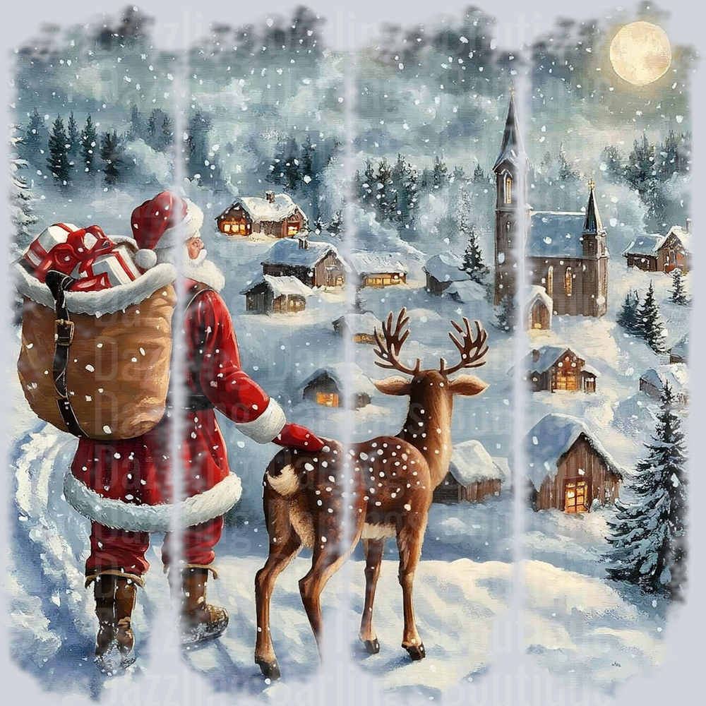 santa reindeer brushstroke