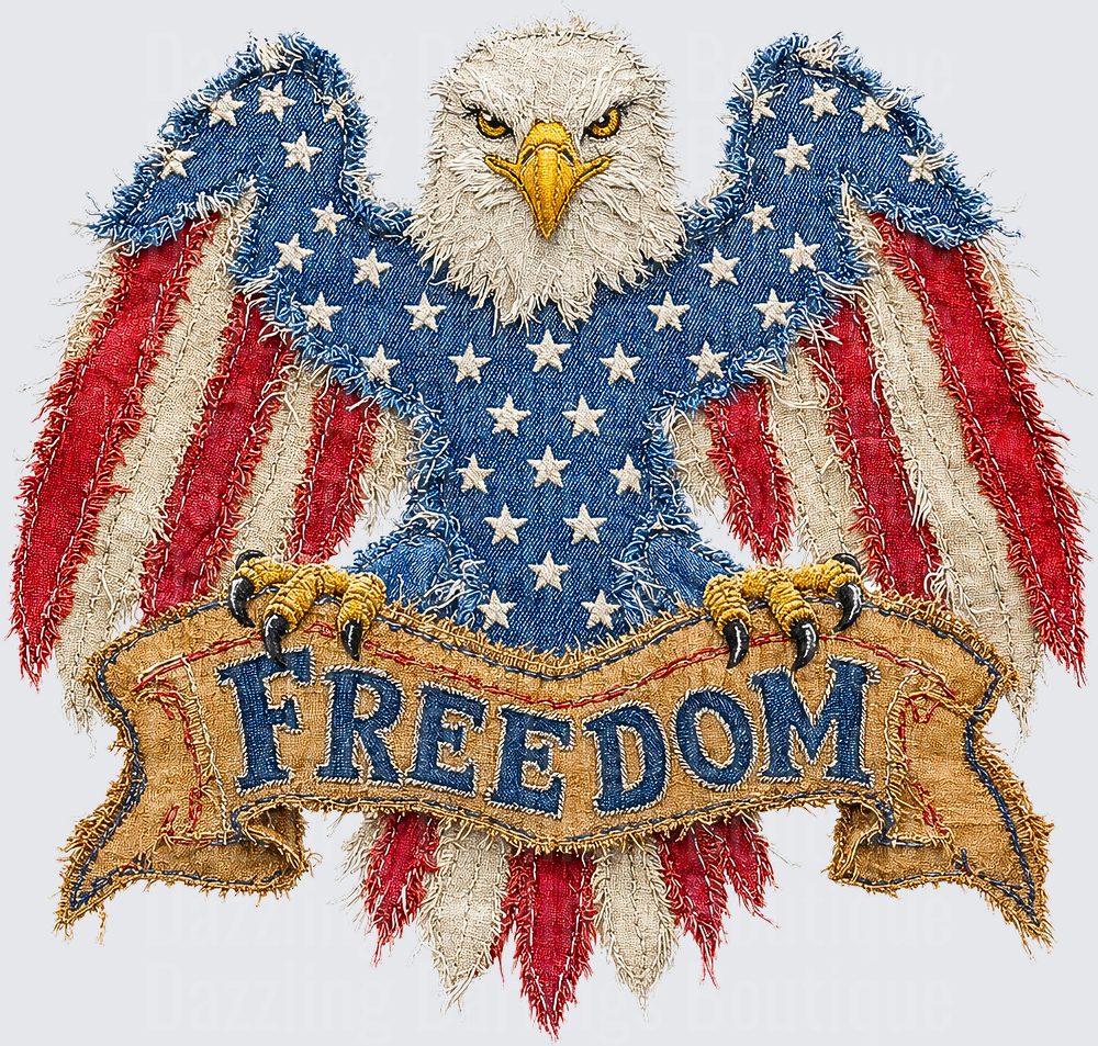 Bald Eagle Freedom Banner Distressed American Flag Wings