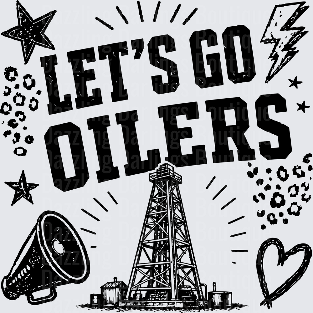 Let's Go Oilers Oil Derrick Leopard Print Spirit Design