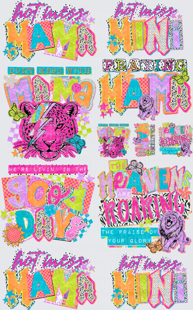 Colorful Mama Lion Mother's Day Typography Collection