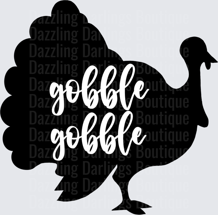 Gobble Gobble Turkey Silhouette Thanksgiving