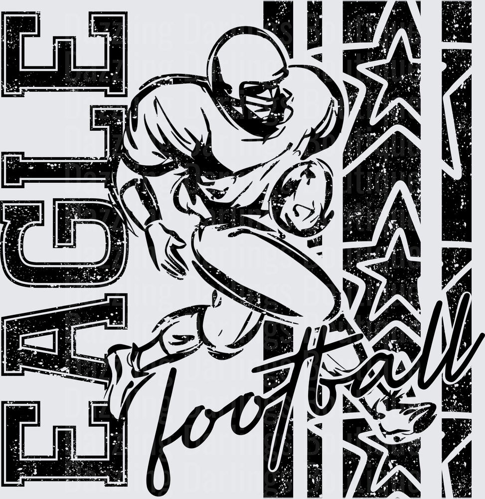 Eagles Football Player Running Back Grunge Stars Design