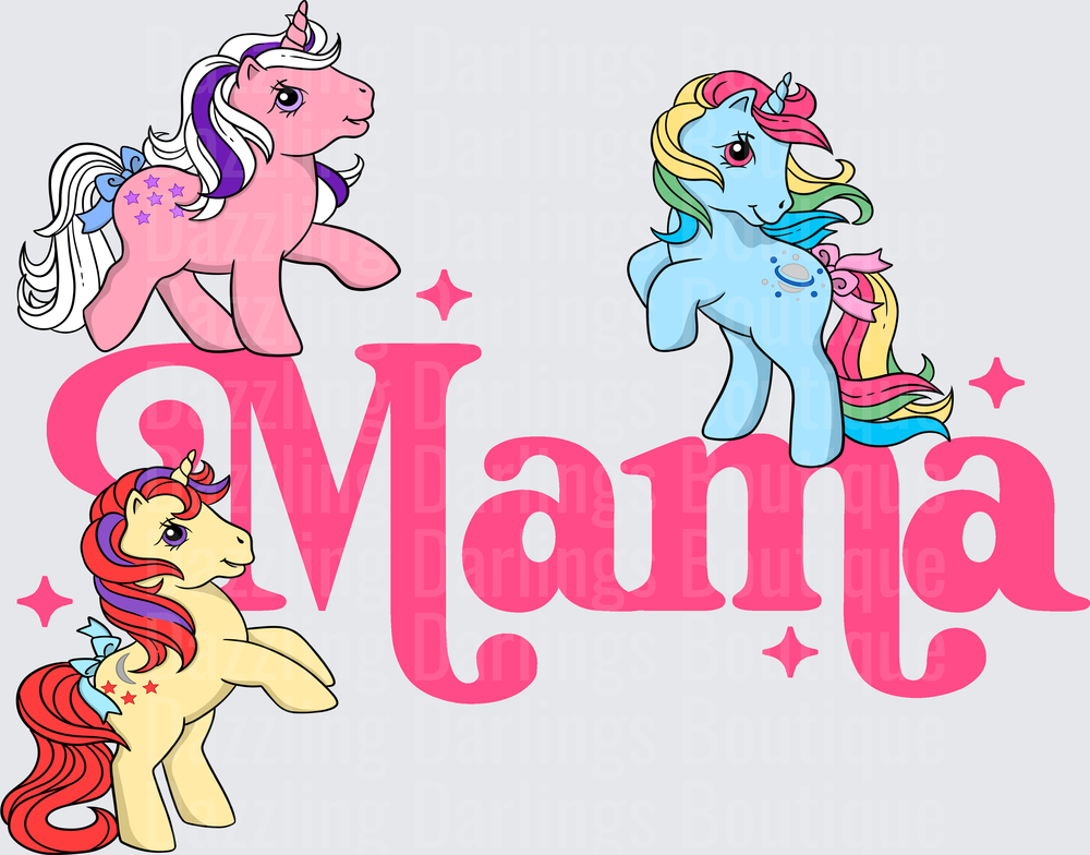 Mama My Little Pony Characters with Pink Sparkles
