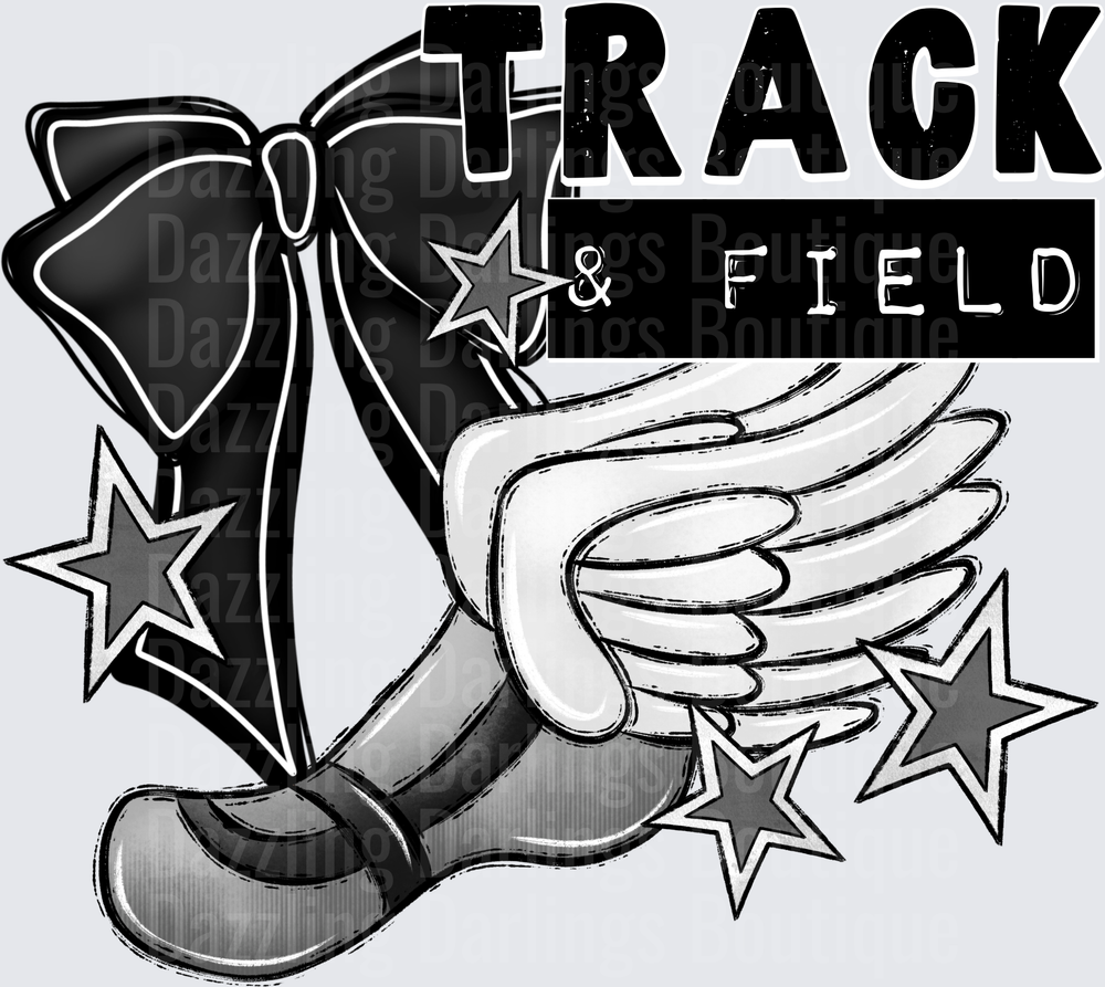 Track and Field Running Shoe with Wings and Stars Design