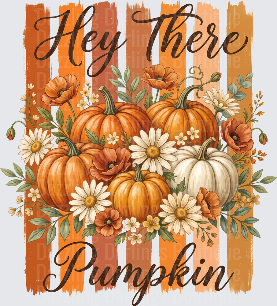 Striped Hey There Pumpkin