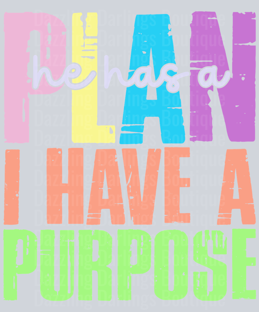 He Has A Plan I Have A Purpose Script Accent Pastel