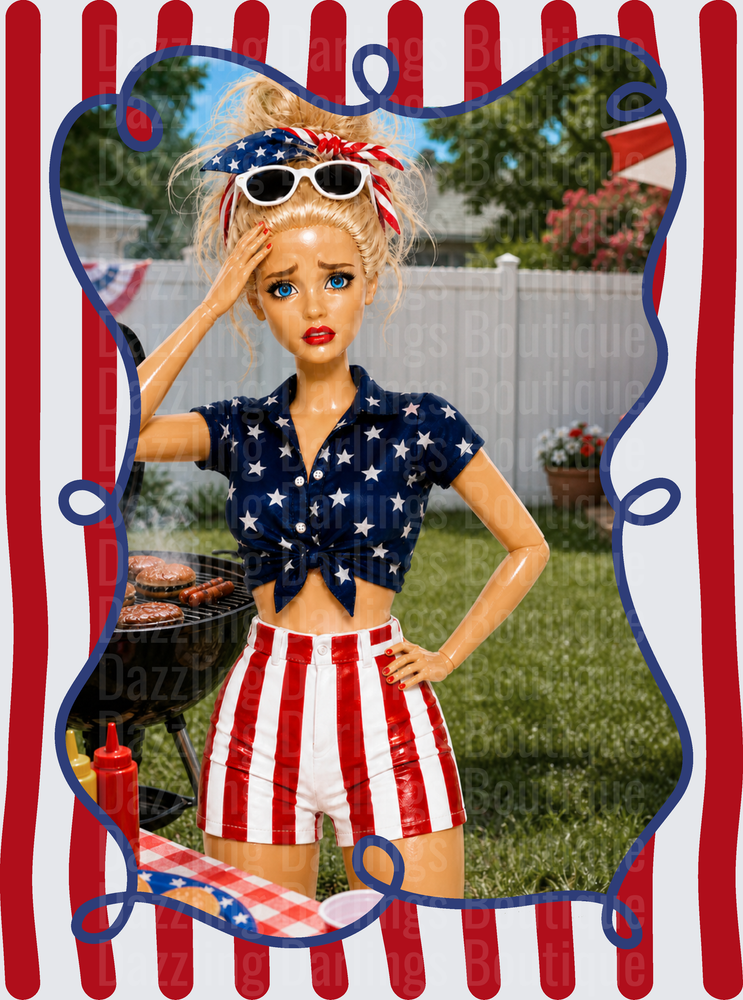 Barbie Fourth of July BBQ Patriotic Stars and Stripes Outfit