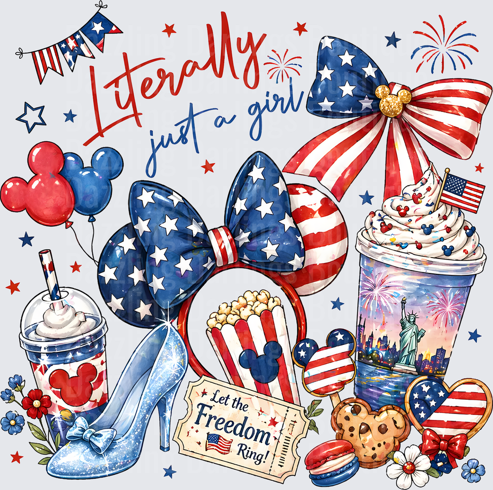 Literally Just A Girl Patriotic 4th of July Disney Minnie