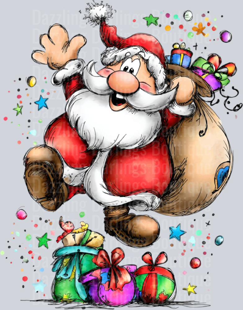 Hand-drawn Christmas Santa Bag