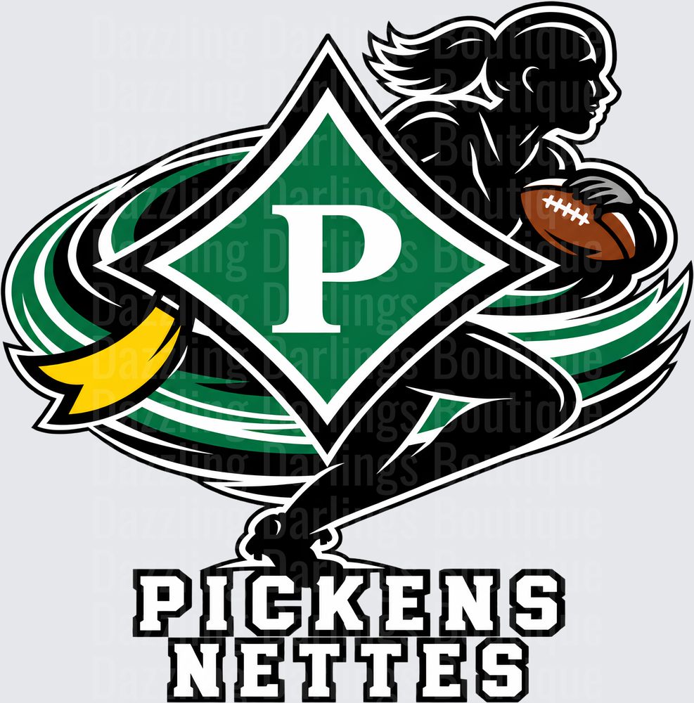Pickens Nettes Female Football Player Silhouette Logo