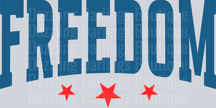 Freedom Blue Distressed Red Stars