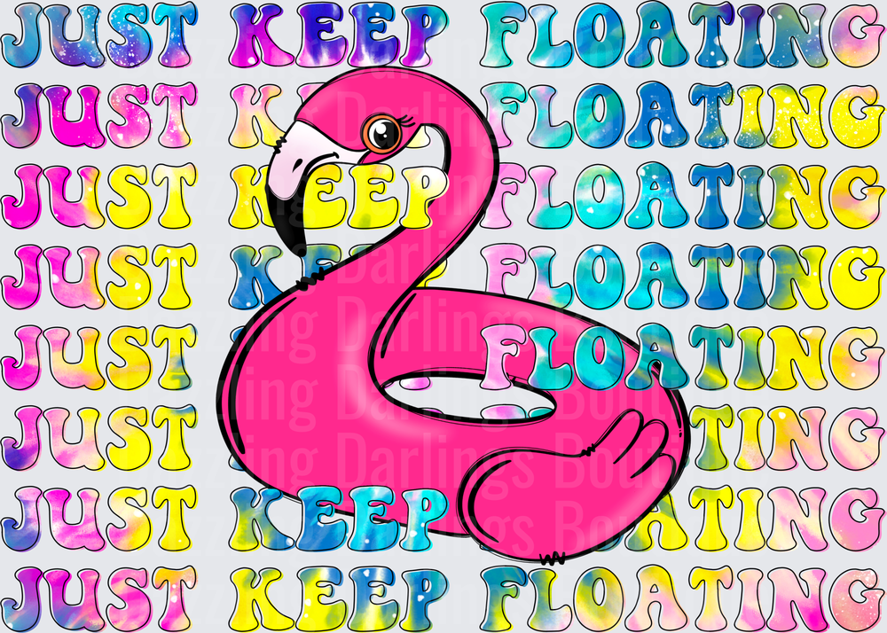 Just Keep Floating Pink Flamingo Pool Float Summer Vibes