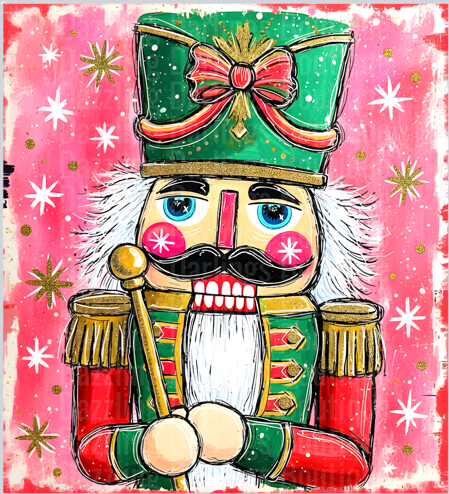 Preppy Brushstroke Glitter Nutcracker