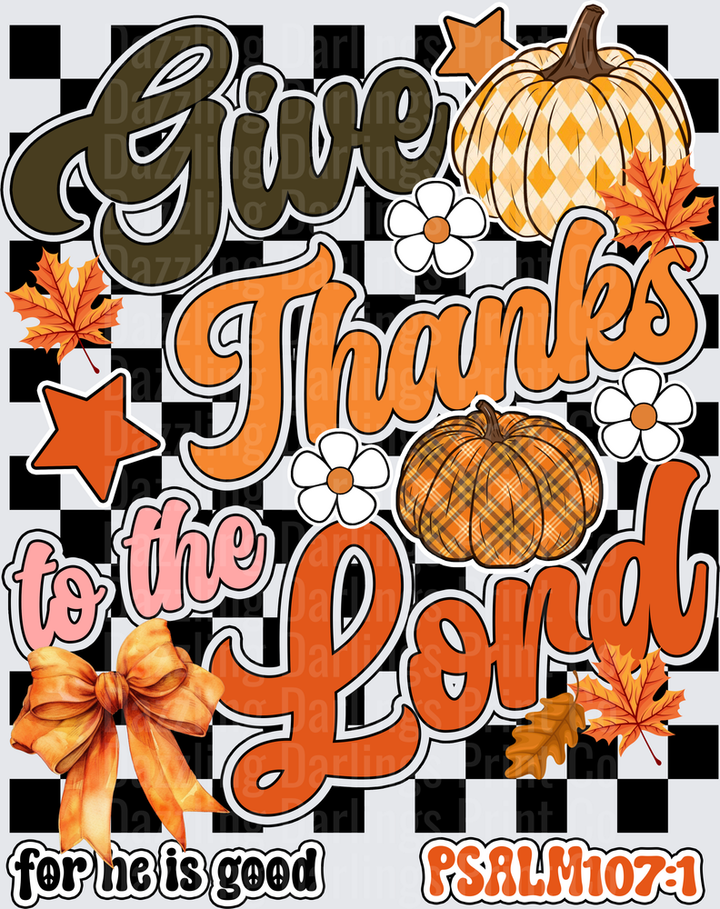 Give Thanks To The Lord Checkered