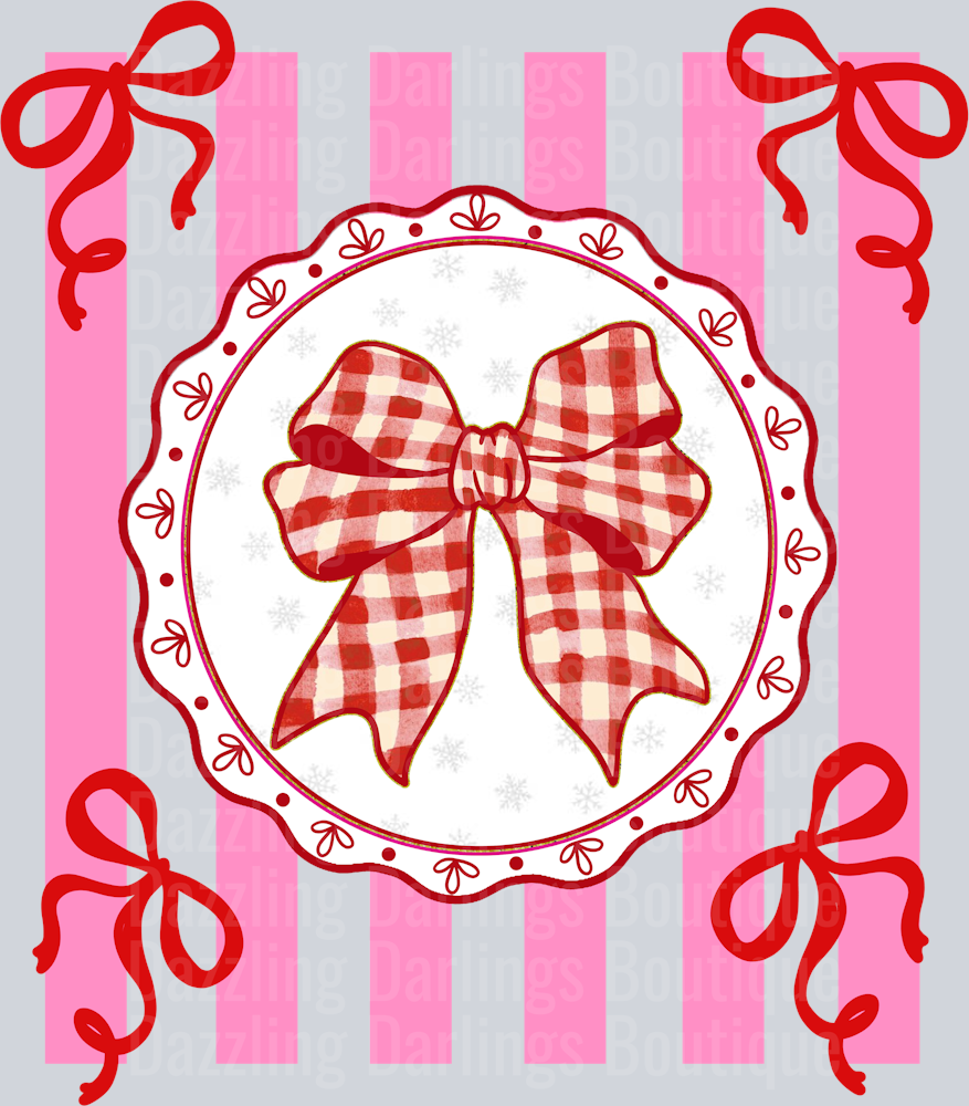 VALENTINE PREPPY COQUETTE BOW STRIPE