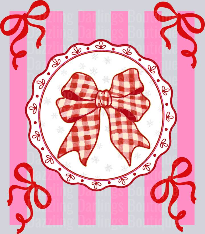 VALENTINE PREPPY COQUETTE BOW STRIPE