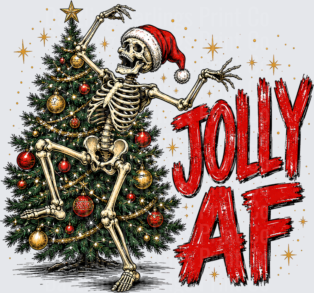 Jolly AF Skeleton Christmas
