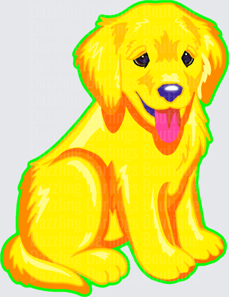 Happy Golden Retriever Puppy with Pink Tongue