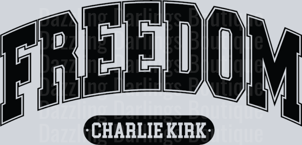 Freedom Charlie Kirk Black Arch Distressed Banner
