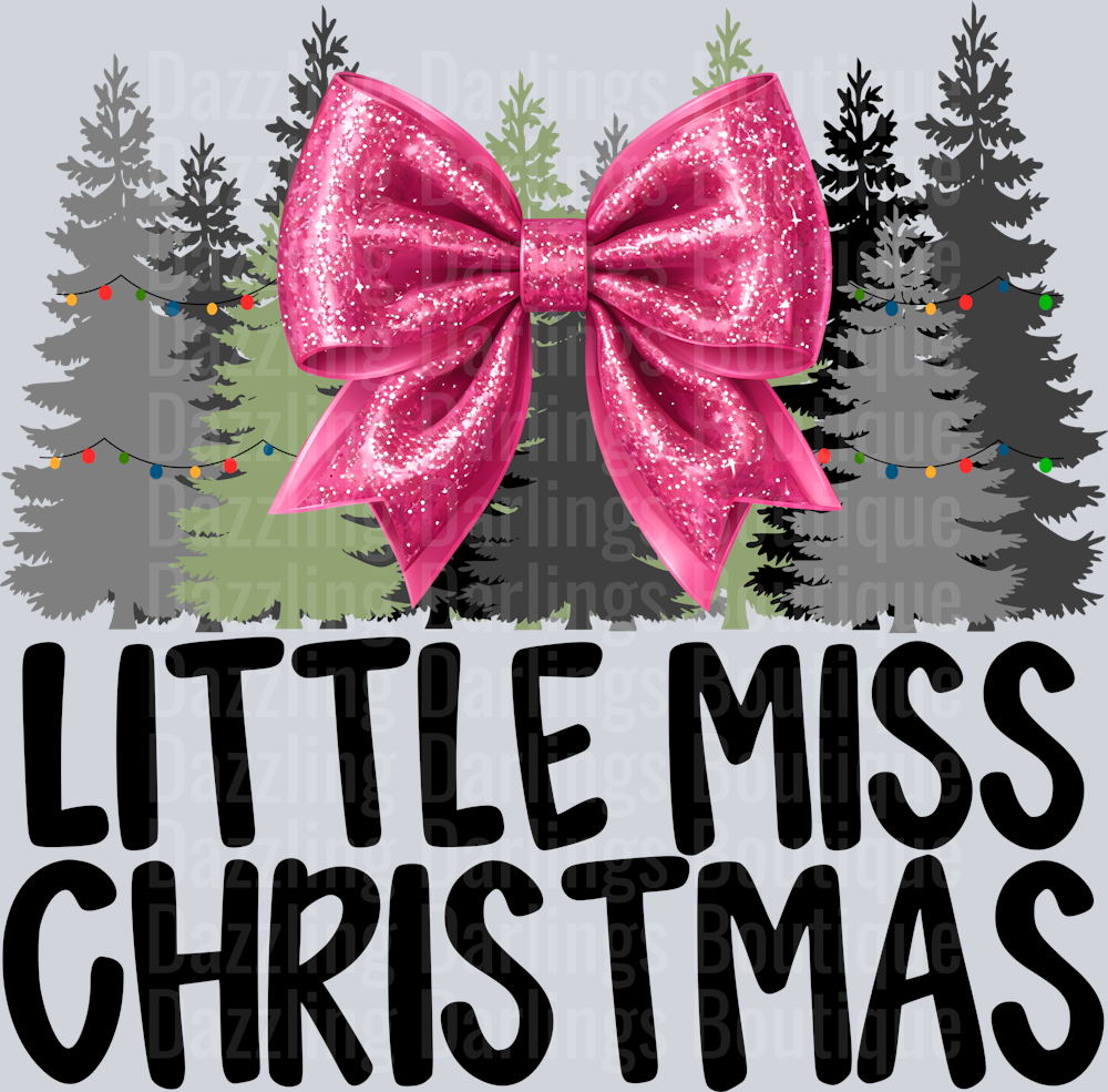 PINK BOW LITTLE MISS CHRISTMAS