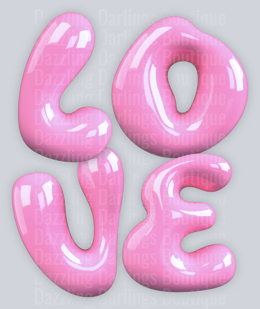 LOVE BALLOON LETTERS PINK