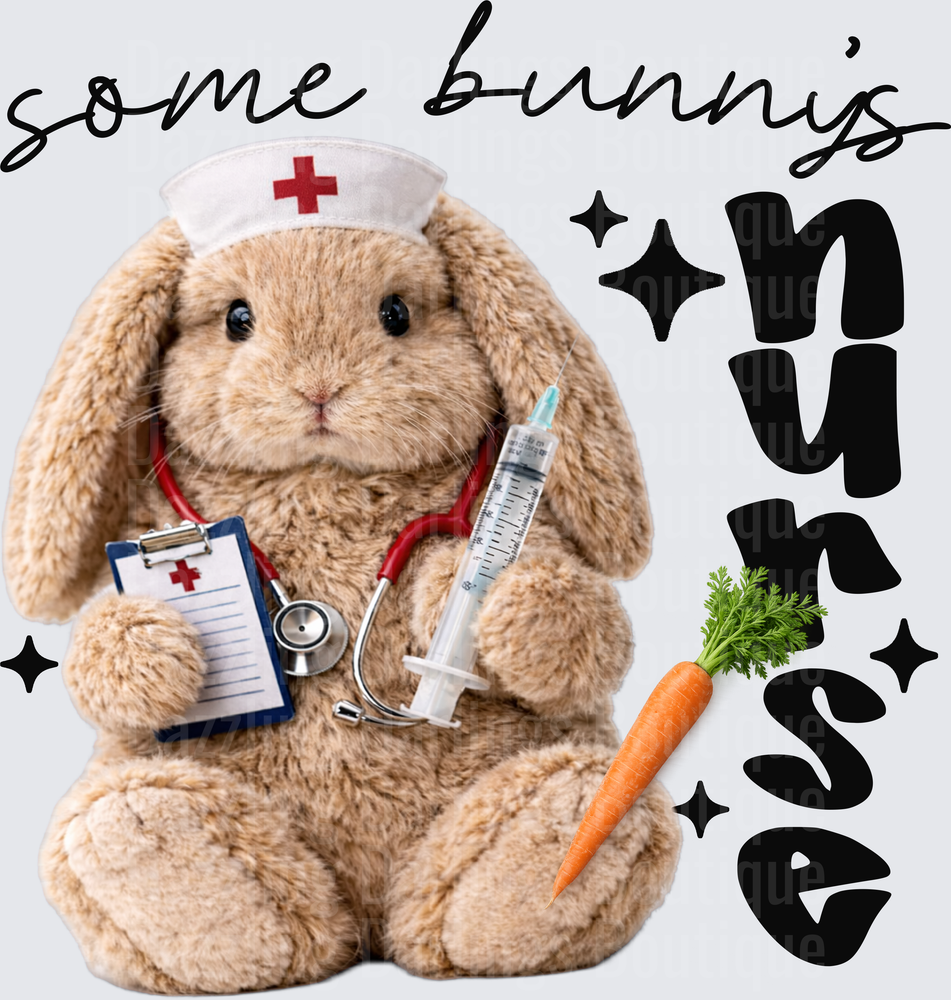 Some Bunny Nurse Rabbit with Medical Supplies and Carrot