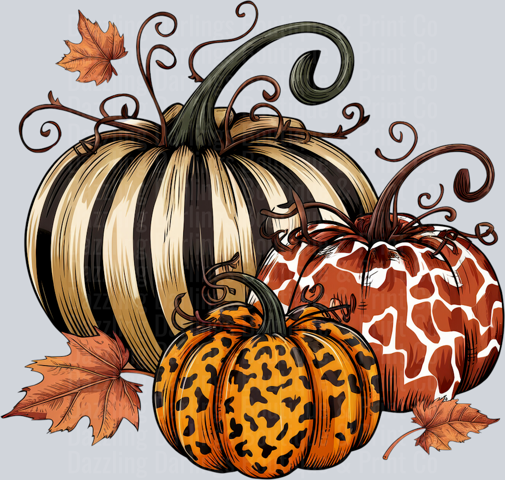 HALLOWEEN FALL DTF TRANSFER PUMPKIN TRIO