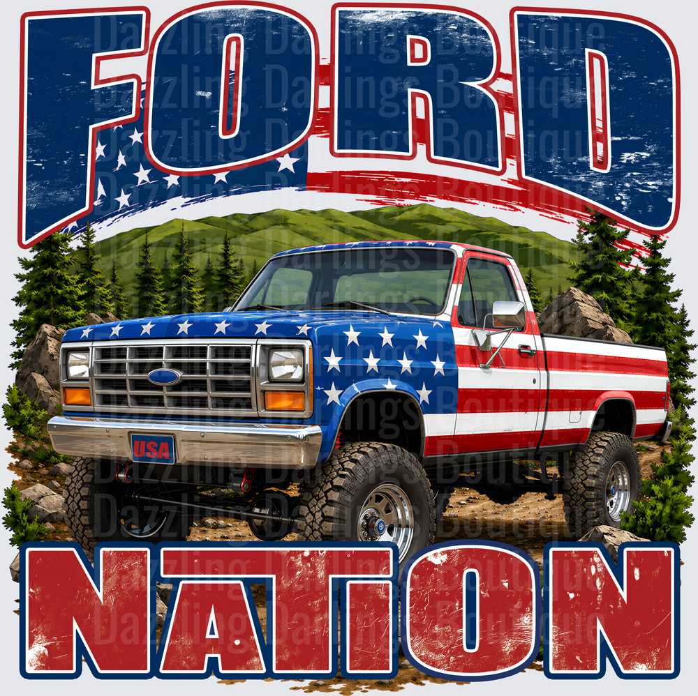 Ford Nation American Flag Pickup Truck Patriotic Design