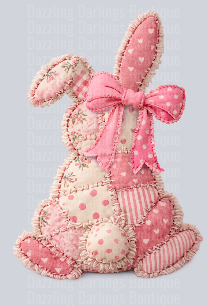 PINK PATCHWORK EASTER BUNNY COQUETTE